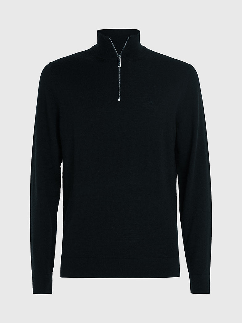 Merino quarter zipper  Ck Black