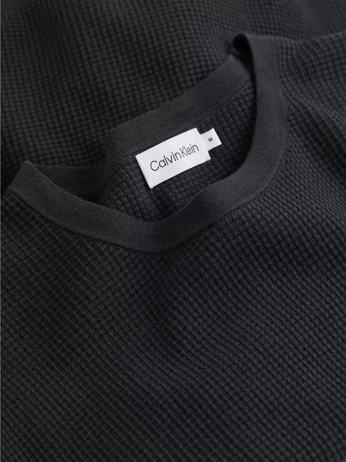 Waffle structure sweater - Black