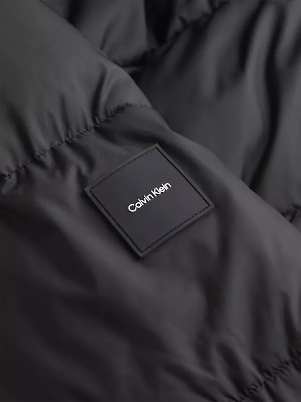 LONG HOODED QUILT PUFFER MW CK BLACK