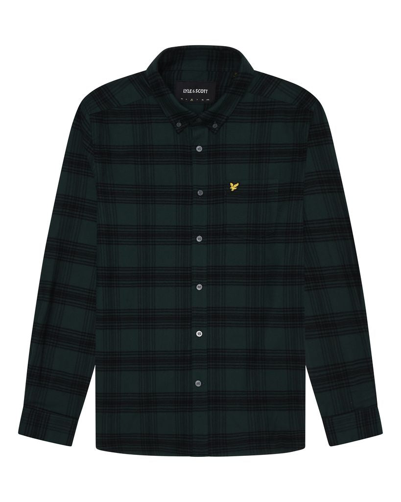 Tonal Check Flannel Shirt X328 Argyle Teal/ Jet Black