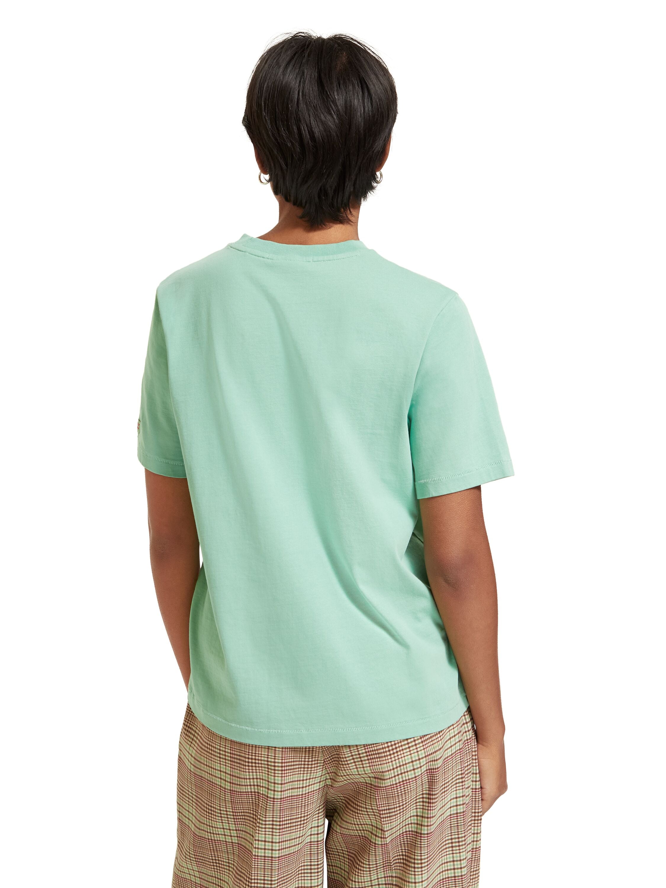 Cotton In Conversion regular fit T-shirt with chest artwork Sea Green