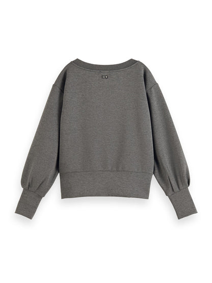 Boatneck sweatshirt Dark Grey Melange