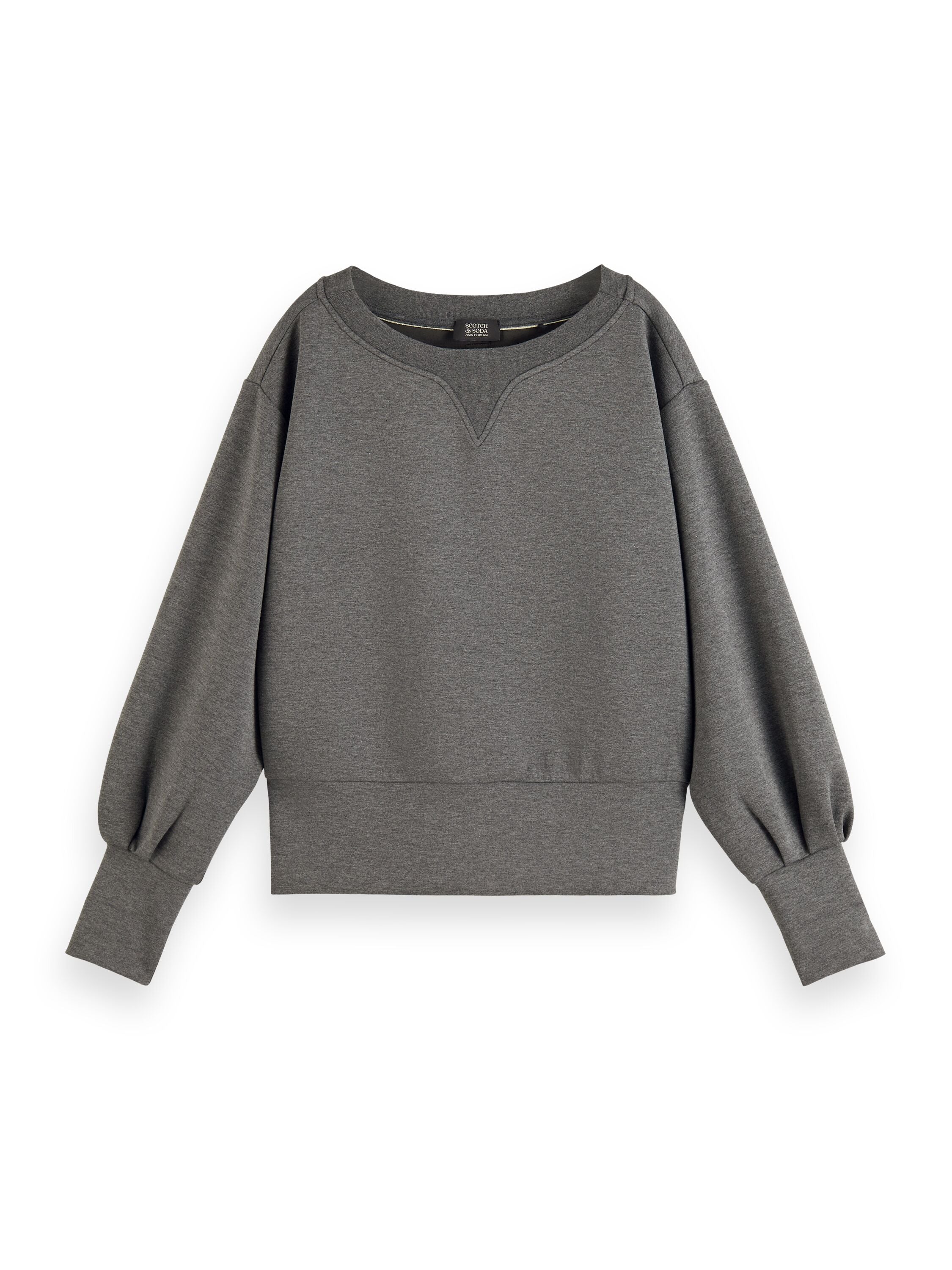 Boatneck sweatshirt Dark Grey Melange