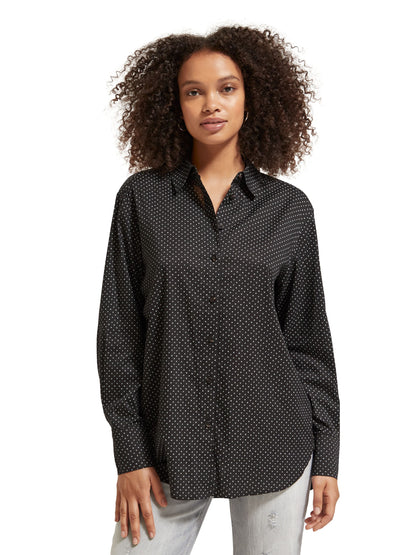All over printed relaxed fit shirt Polka Evening Black