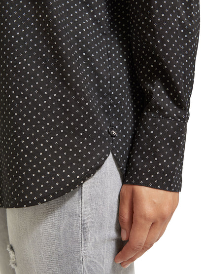 All over printed relaxed fit shirt Polka Evening Black