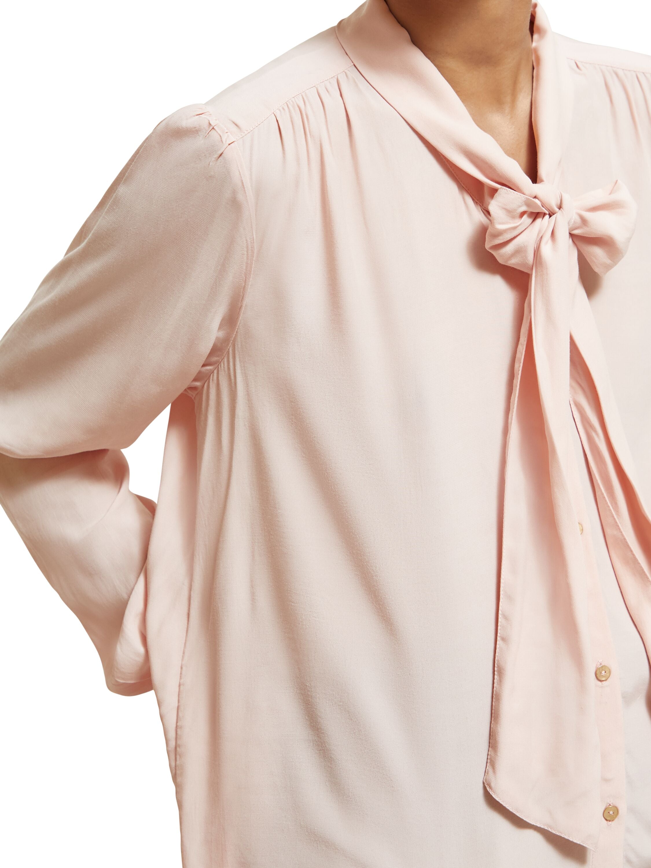 Shirt with tie neck Pale Pink