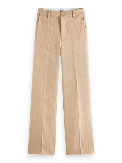 Edie - High rise wide-leg trousers in structured quality