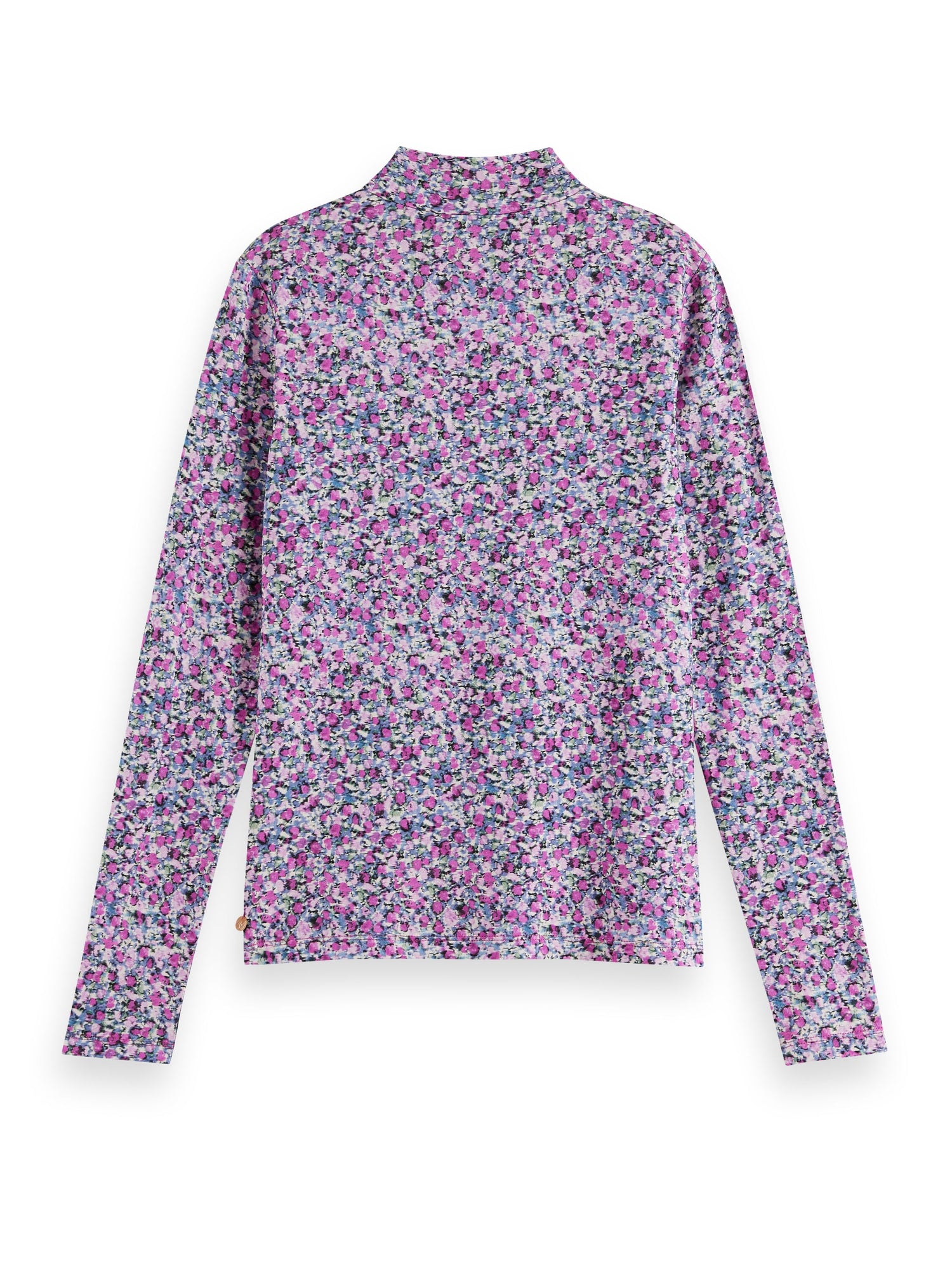 All-over print slim-fit longsleeve T-shirt in Ikat Rosaria Purple
