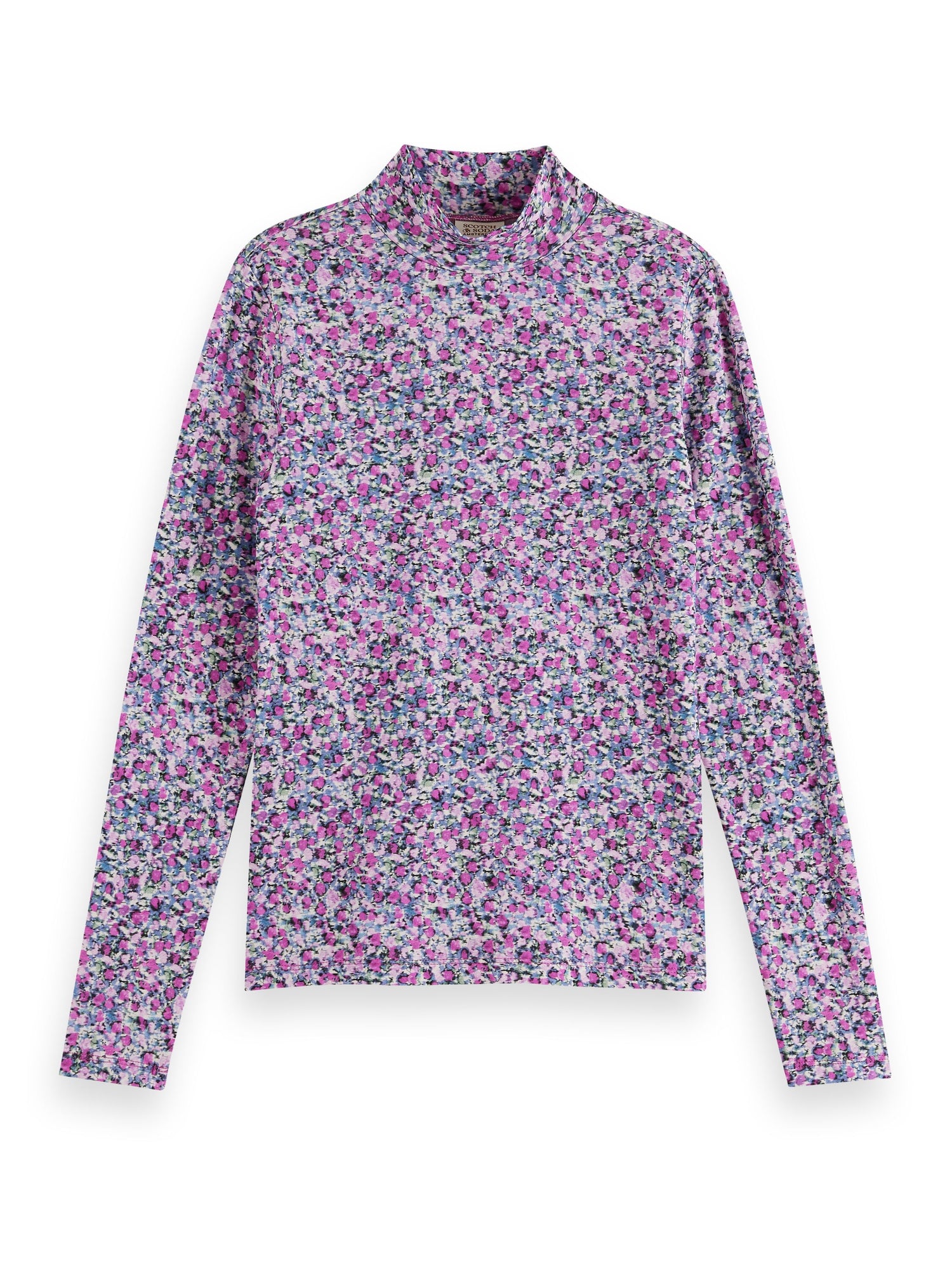 All-over print slim-fit longsleeve T-shirt in Ikat Rosaria Purple