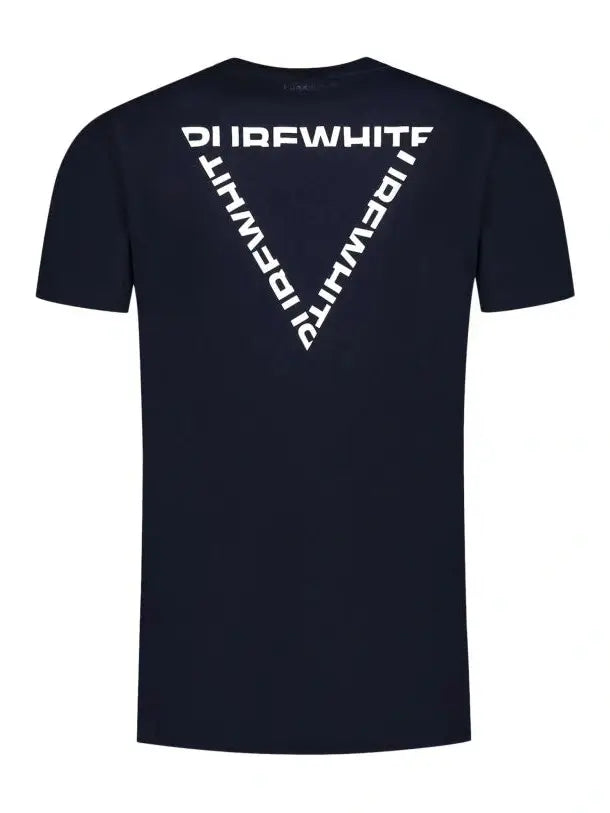 Tshirt withlogo on chest and big back print Navy