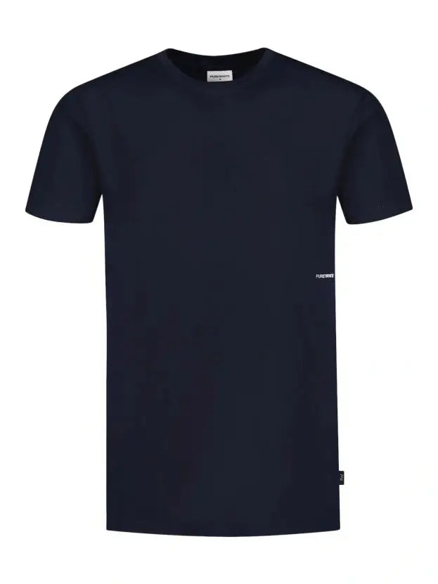 Tshirt withlogo on chest and big back print Navy