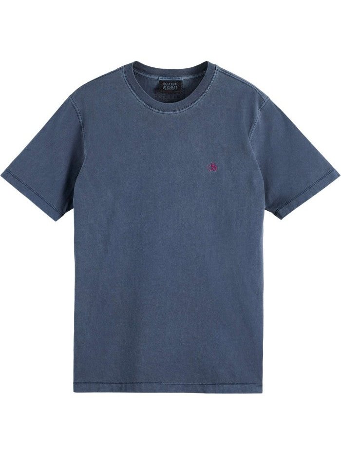 Garment dye logo embroidery tee Navy