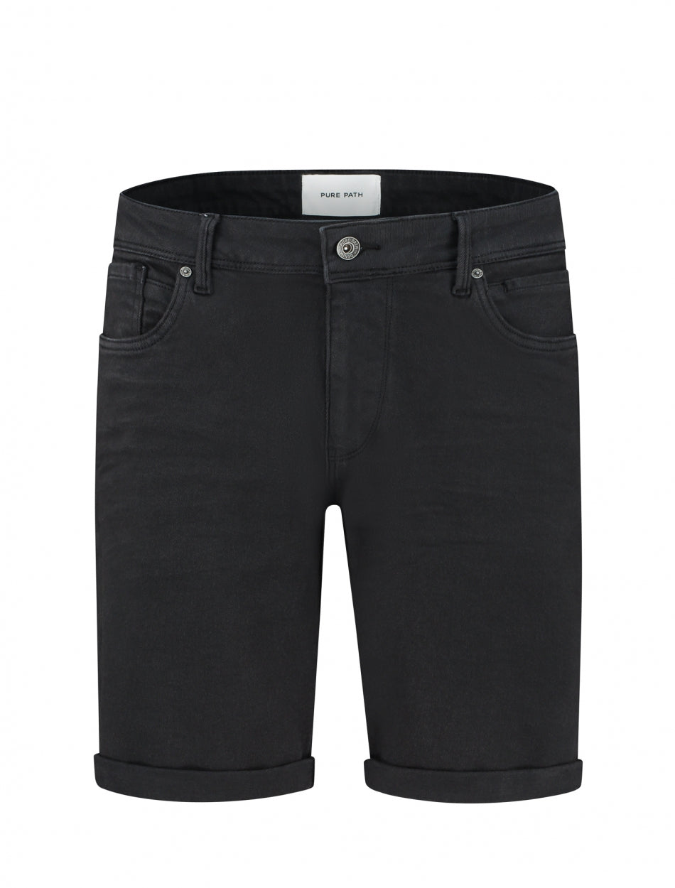 The Steve Skinny Fit Shorts  Black  W1279