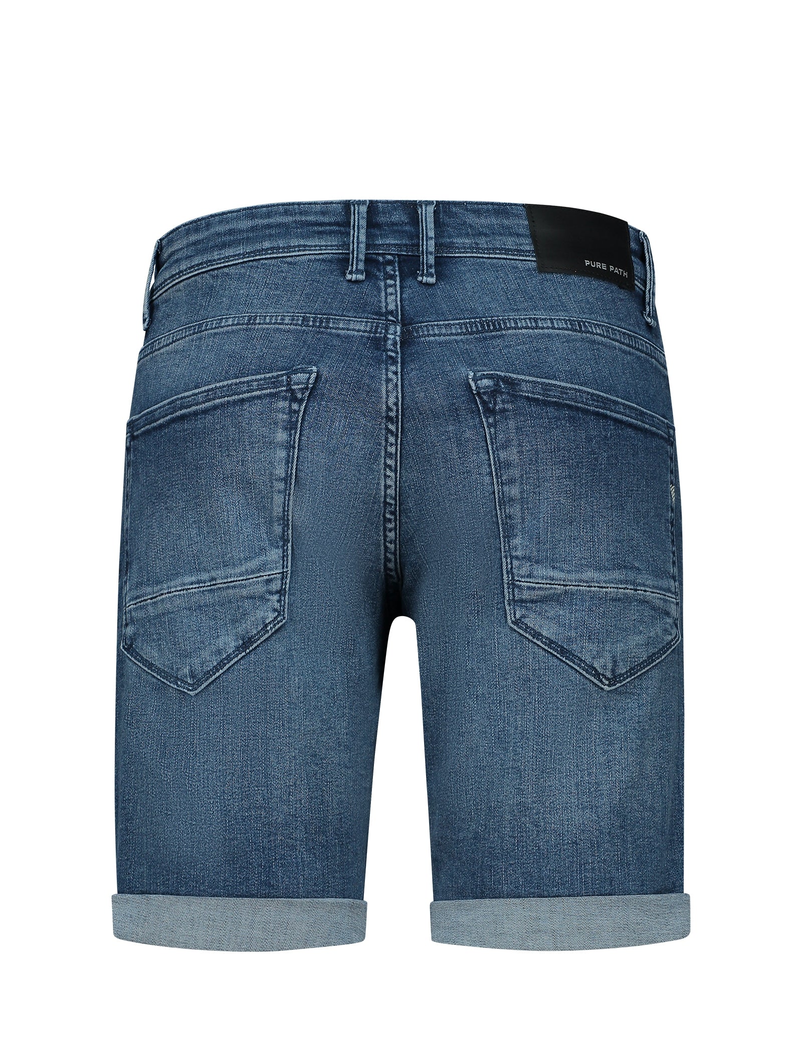 The Steve Skinny Fit Shorts  Denim Mid Blue  W1287