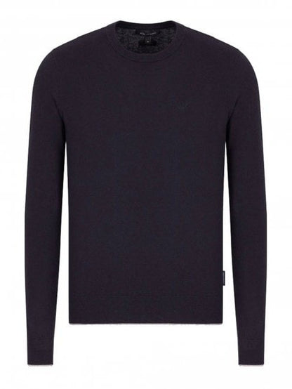 Pullover with grey hems 8NZM6A-NAVY