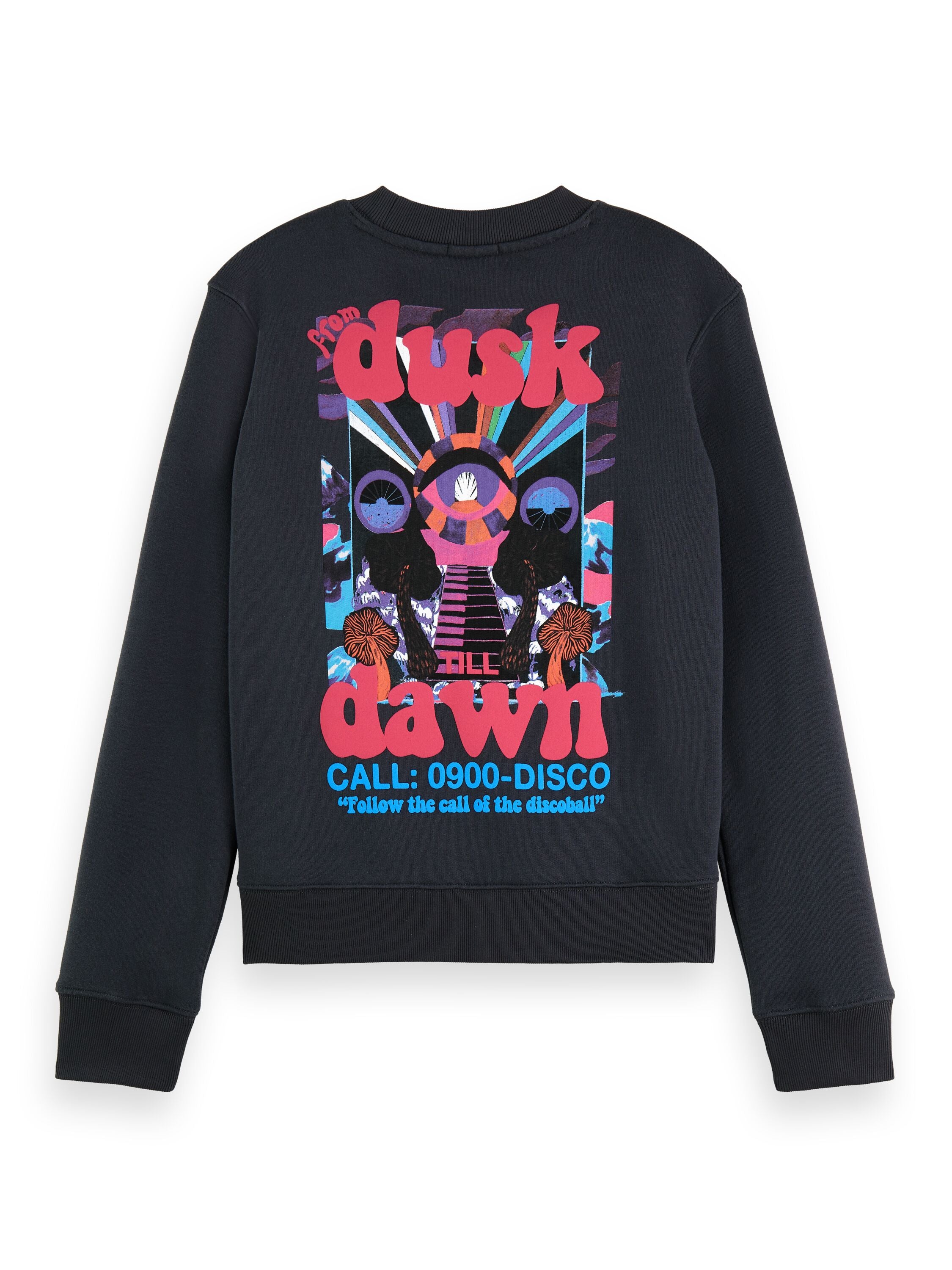 Graphic print regular fit crew-neck sweatshirt  Charcoal