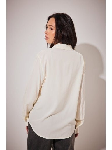 sheer basic shirt - Ecru