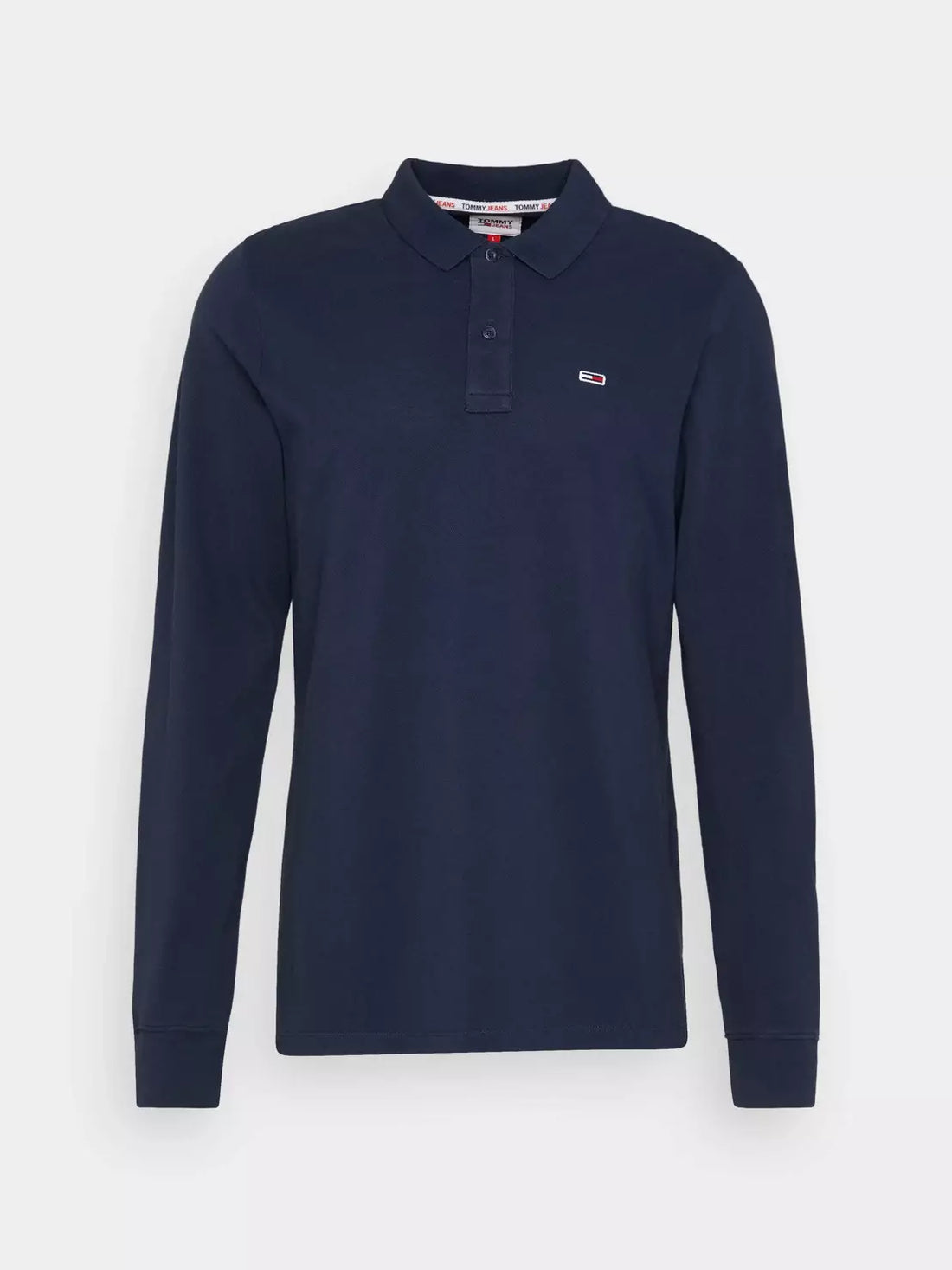 Slim fit solid long sleeve polo - Twilight navy