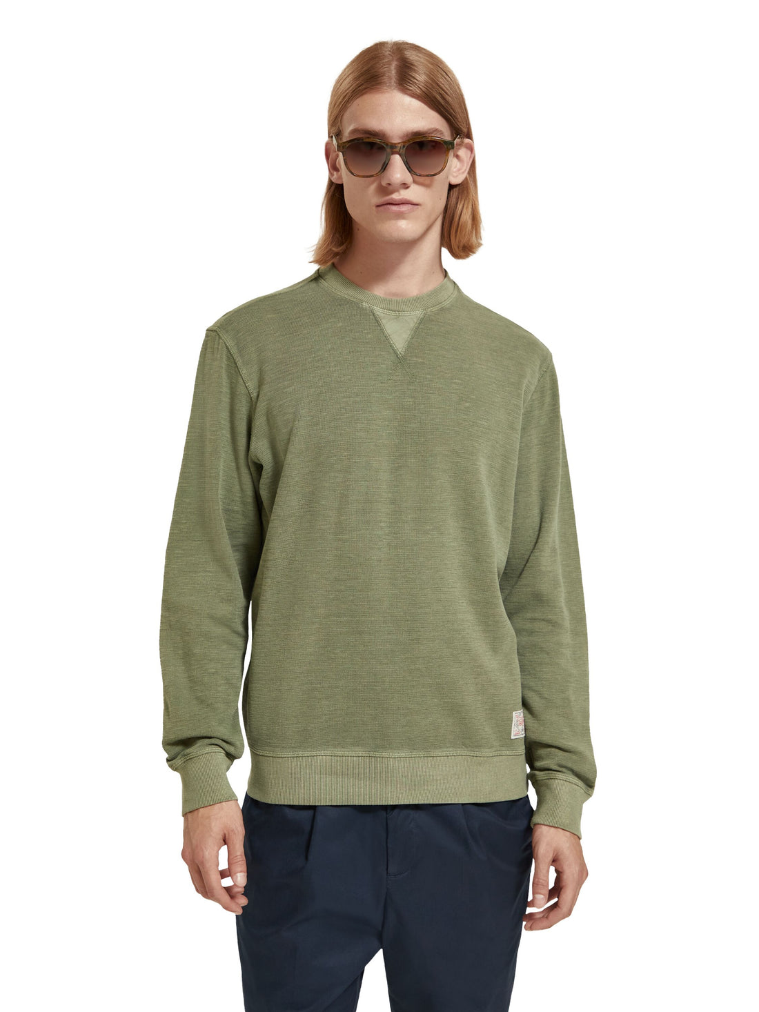 Regular fit garment dyed sweatshirt Army