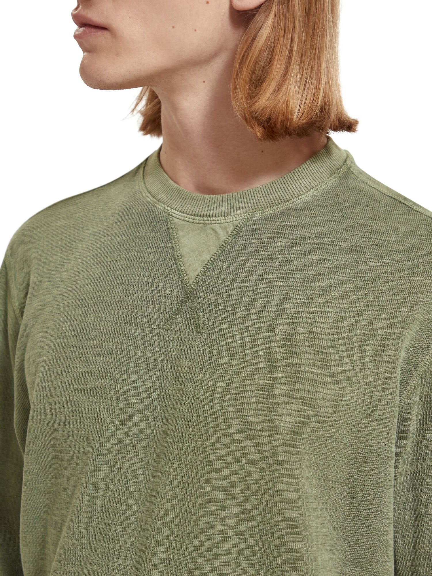 Regular fit garment dyed sweatshirt Army