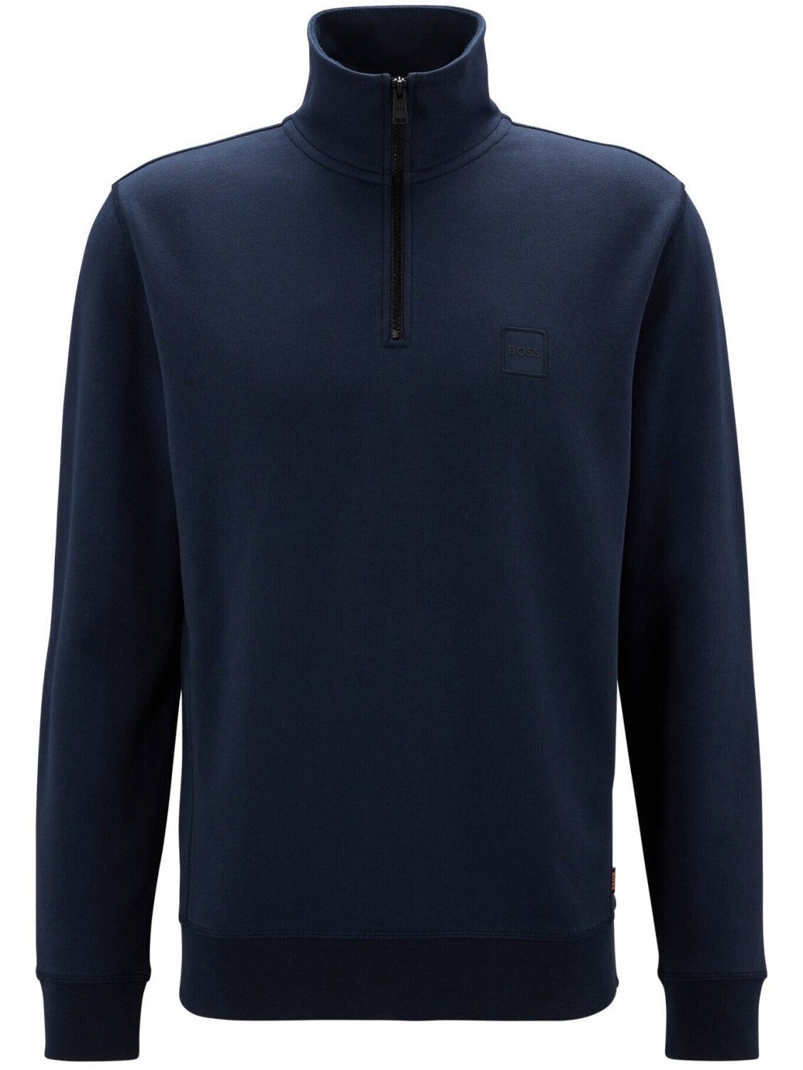 Zipper sweatshirt met logopatch - donkerblauw