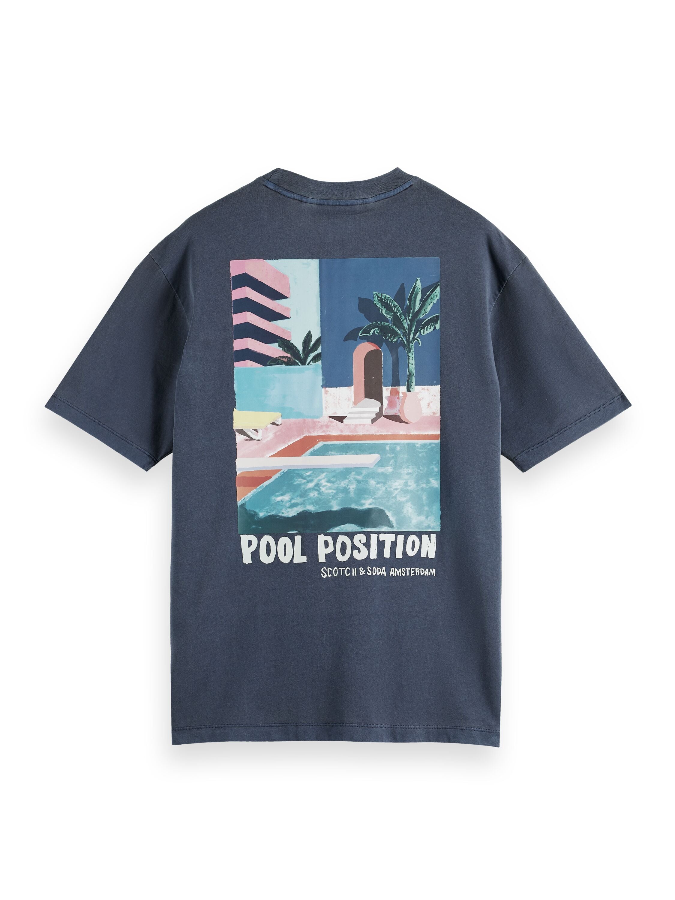 Artwork chest pocket tee navy