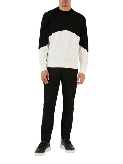 Pullover 2-kleurig 6RZM6B-BLACK / OFF WHITE