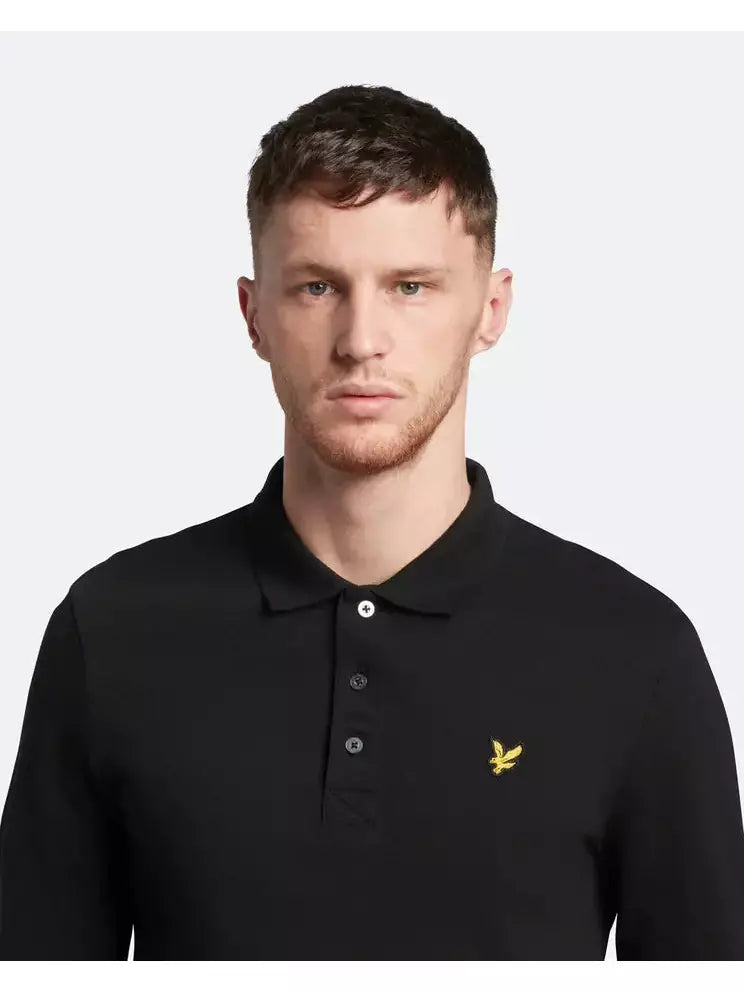 Longsleeve polo - Jet Black