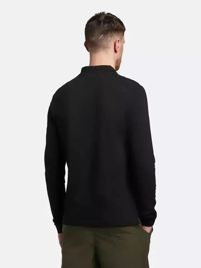 Longsleeve polo - Jet Black