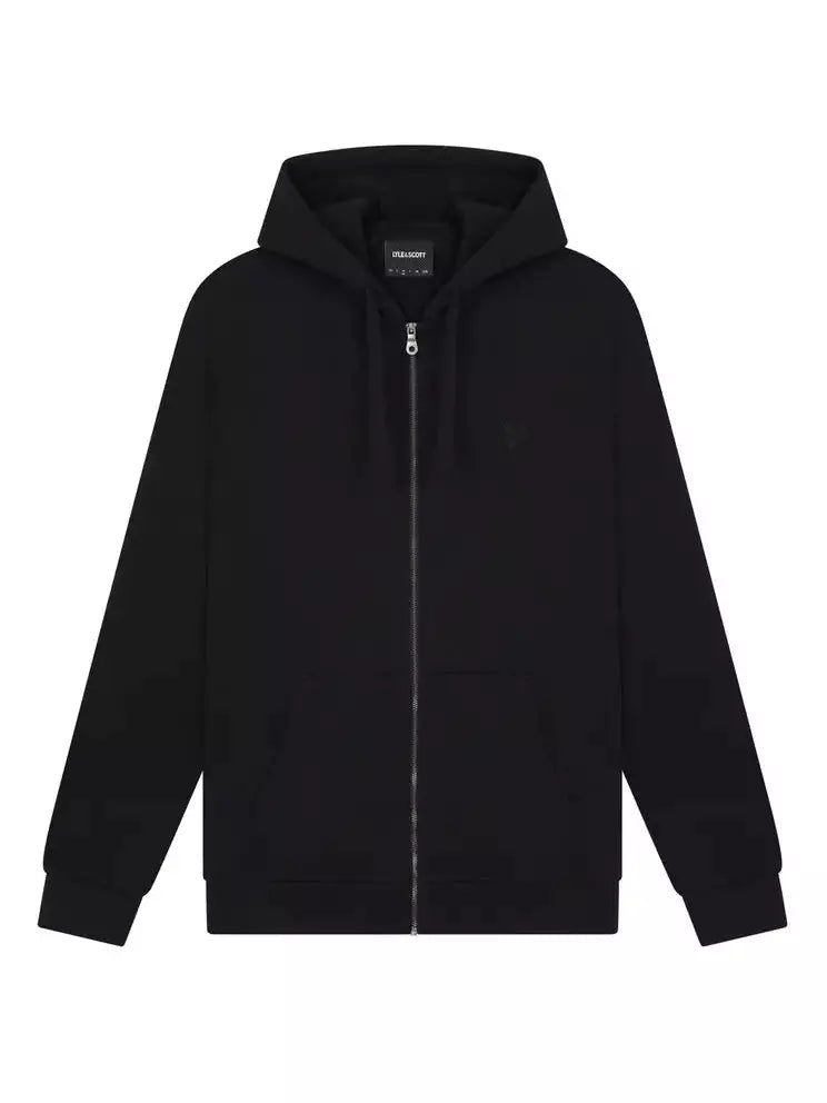 Zip Through Hoodie - Jet Black