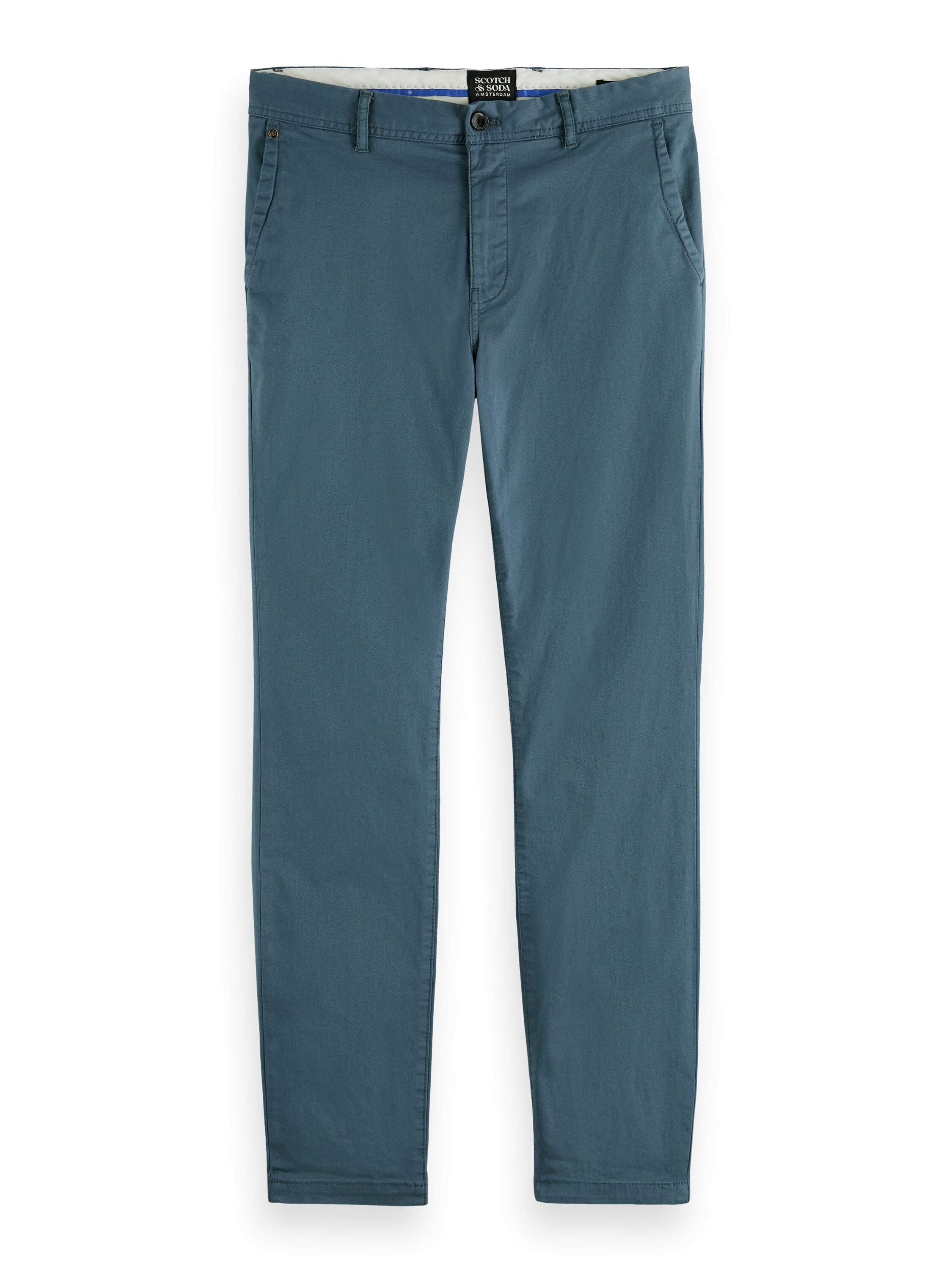 Essentials - Stuart regular slim-fit contains organic cotton Steel