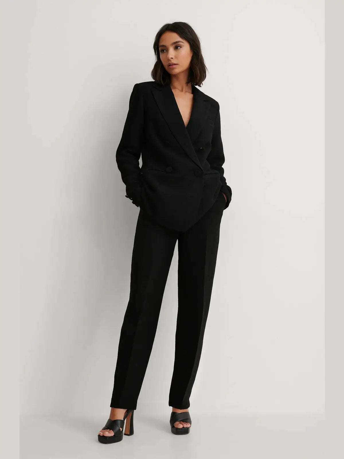 structured suitpants - black