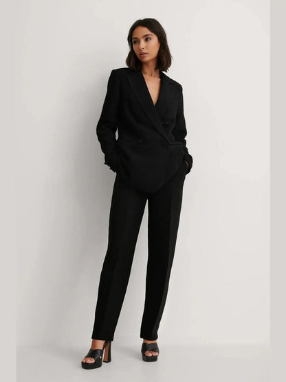 structured suitpants - black