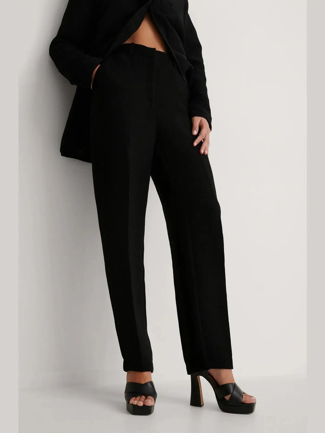 structured suitpants - black