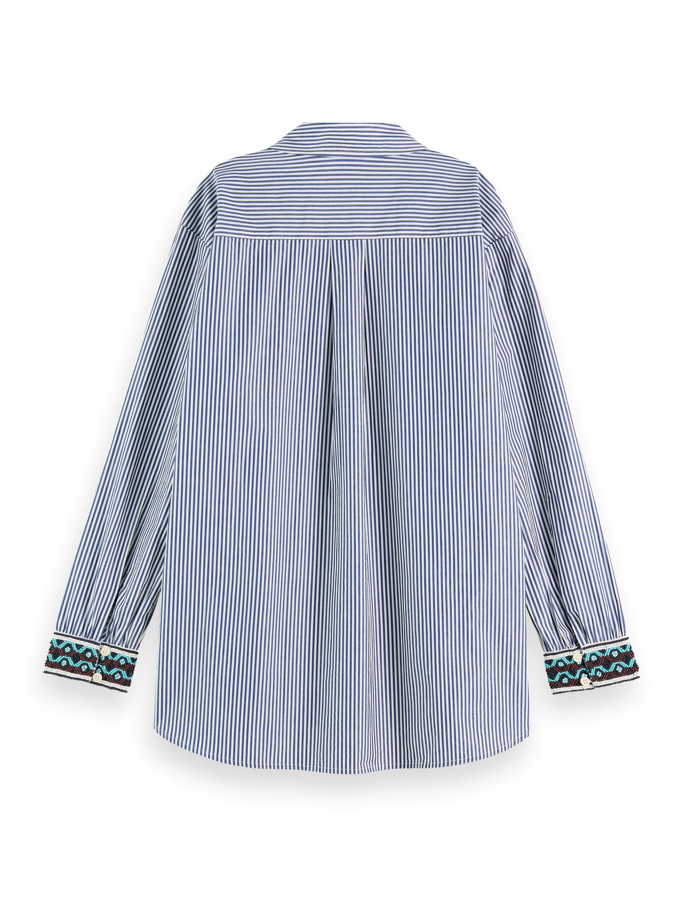 Oversized shirt with pocket  Marine Stripe