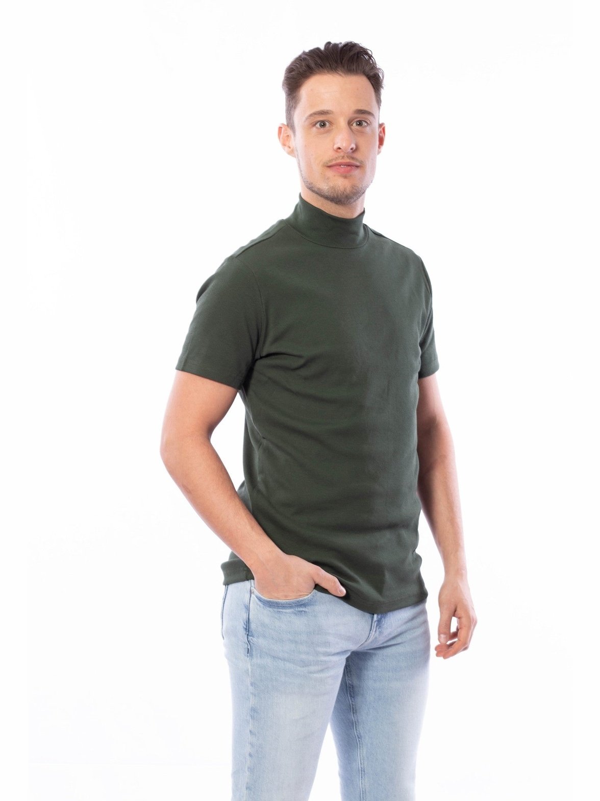 Slim fit t-shirt met badge op arm