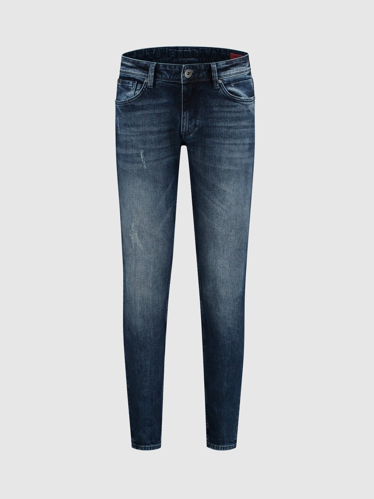 Skinny fit jeans with abrassions at pocket end