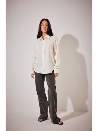 sheer basic shirt - Ecru