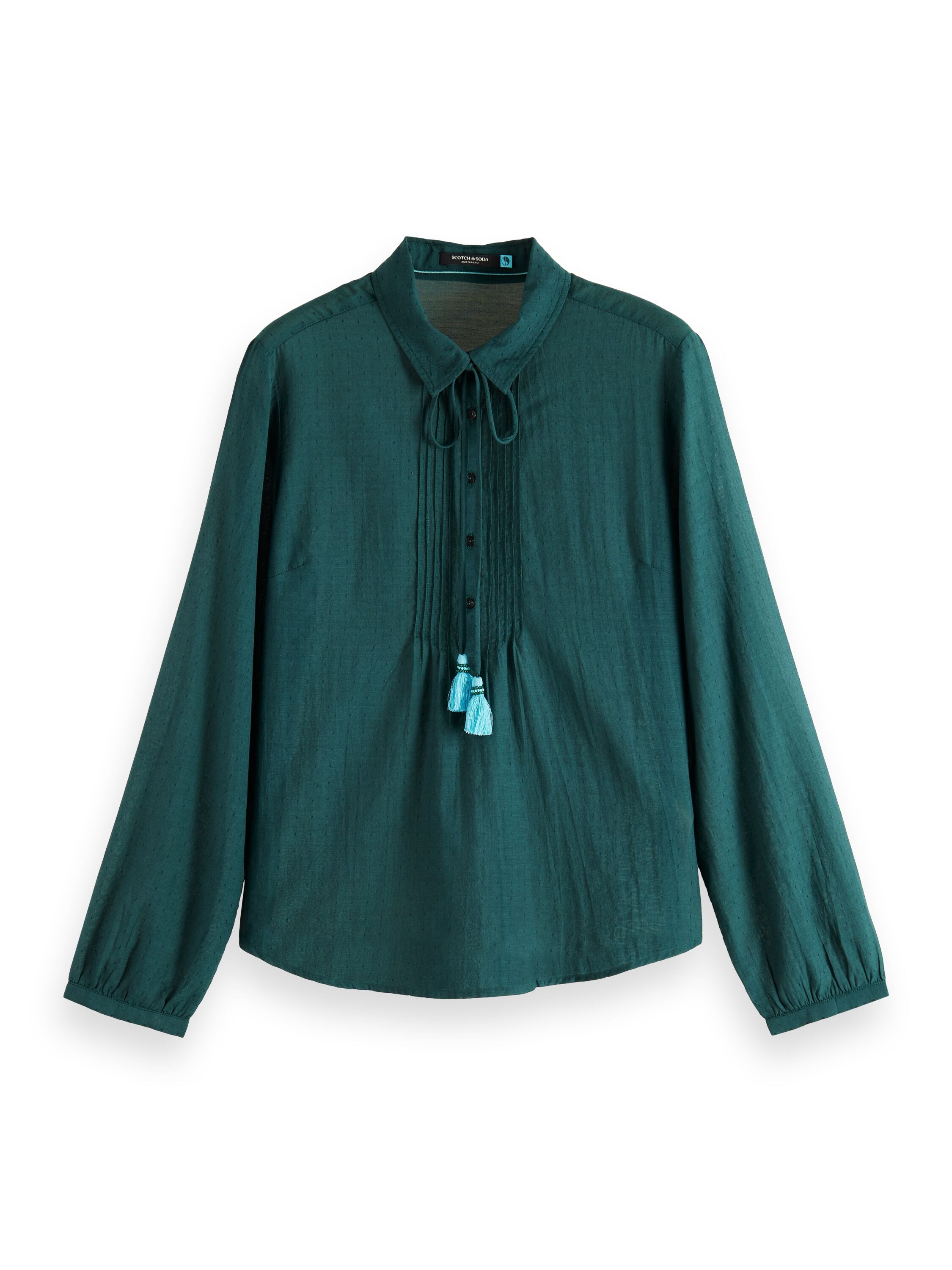 Pin tuck bib top  Bottle Green