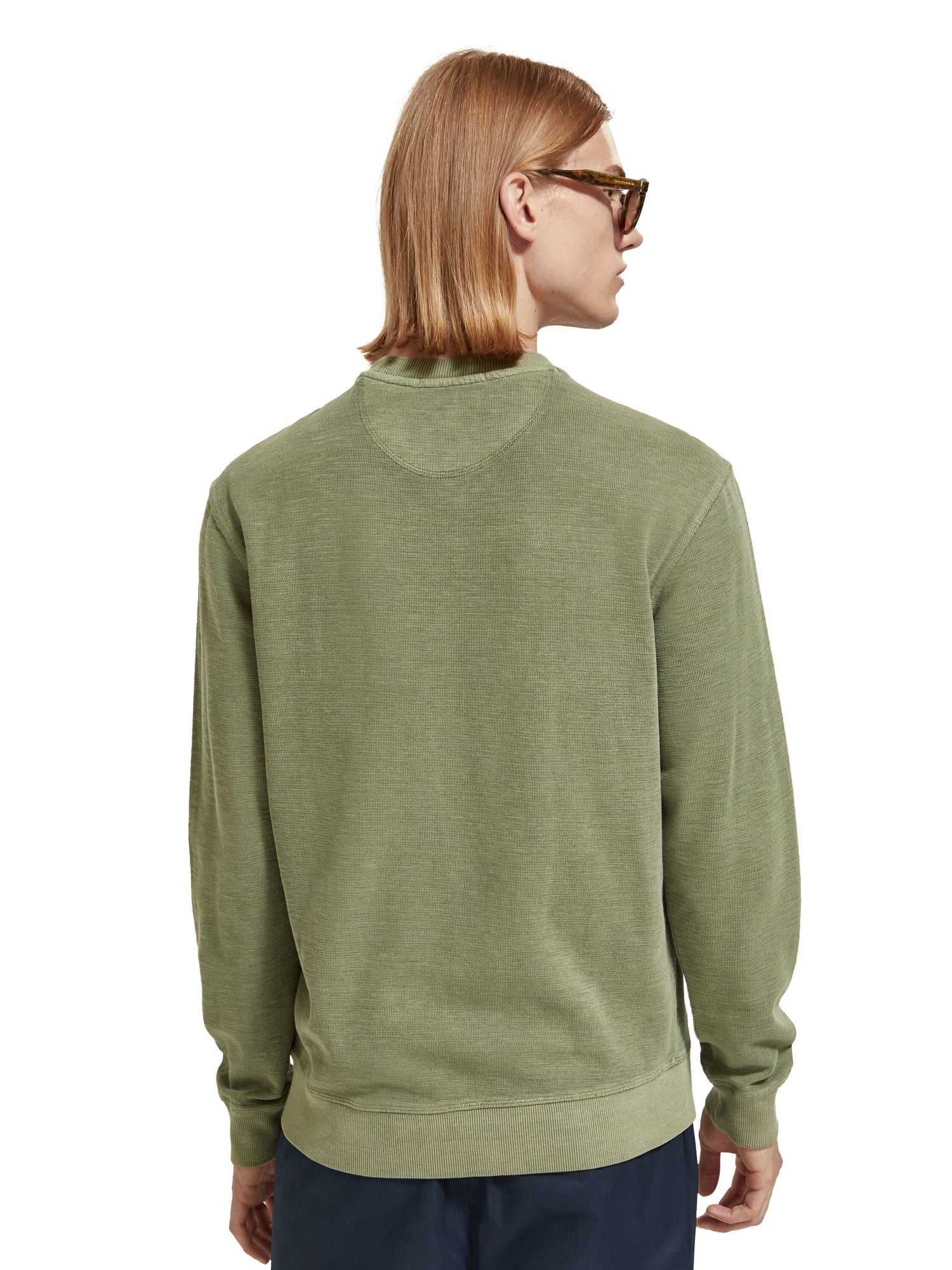 Regular fit garment dyed sweatshirt Army