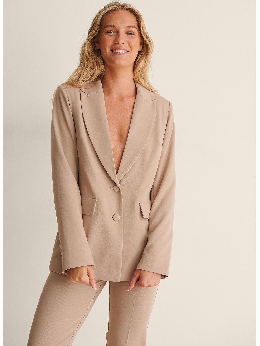 BASIC OVERSIZE BLAZER - Dark Beige