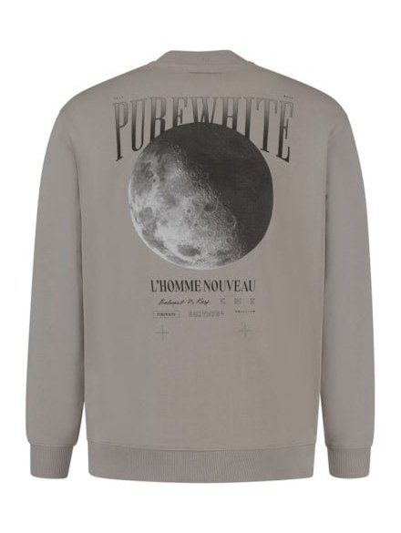 Crewneck with big back print  53 - Taupe