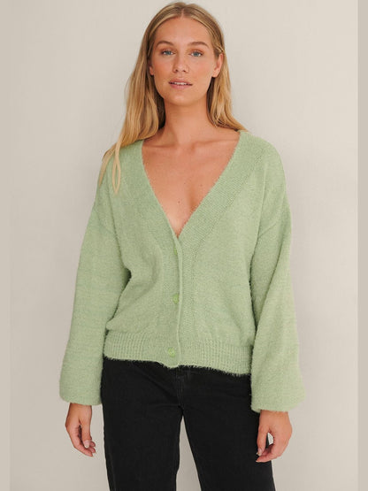 OVERSIZED KNITTED CARDIGAN - Green