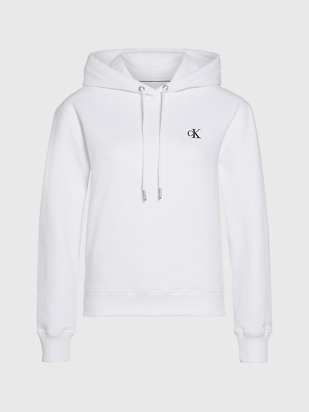 CK EMBROIDERY HOODIE  BRIGHT WHITE  J20J213178